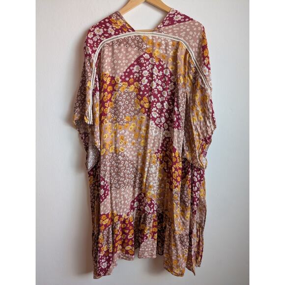 Easel Floral Boho Summer Hippie Flyaway Kimono Cardigan Size Small - Picture 7 of 8